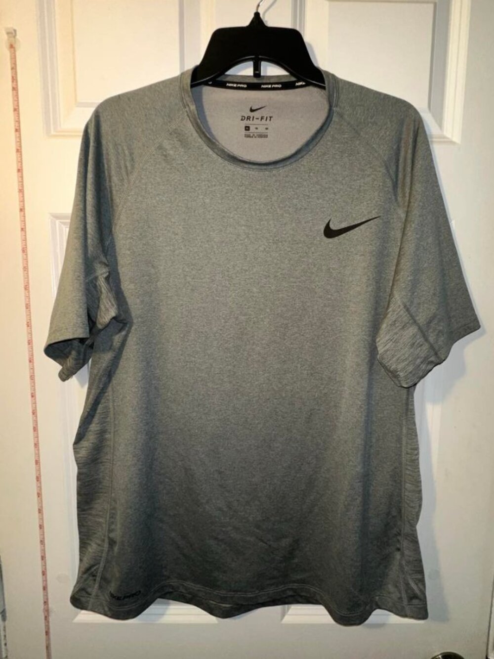 Nike Pro Dri-Fit Gray Heather Swoosh Performance Training Shirt Mens XL